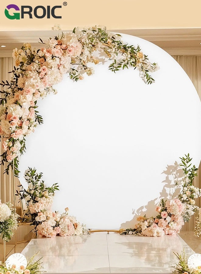 GROIC Round Backdrop Cover, 6.56FT White Wedding Arch Cover for Circle Balloon Arch Frame, Adjustable Polyester Arch Backdrop Cover for Circle Stand for Wedding Baby Shower Birthday Photoshoots Part Decor - Image 4